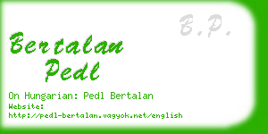 bertalan pedl business card